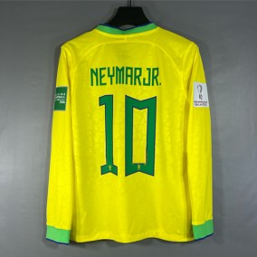 Prima Maglia Brasile Mondiali 2022 Neymar JR 10 Manica Lunga
